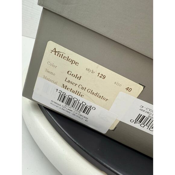 Antelope Laser Cut Gladiator Gold Metalic Womens Sandals 129 Size EU 40 US 9 NEW - Picture 7 of 13